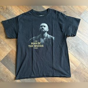 JUSTIN TIMBERLAKE The Man Of The Woods Tour Black Short Sleeve T-Shirt Large-SEE
